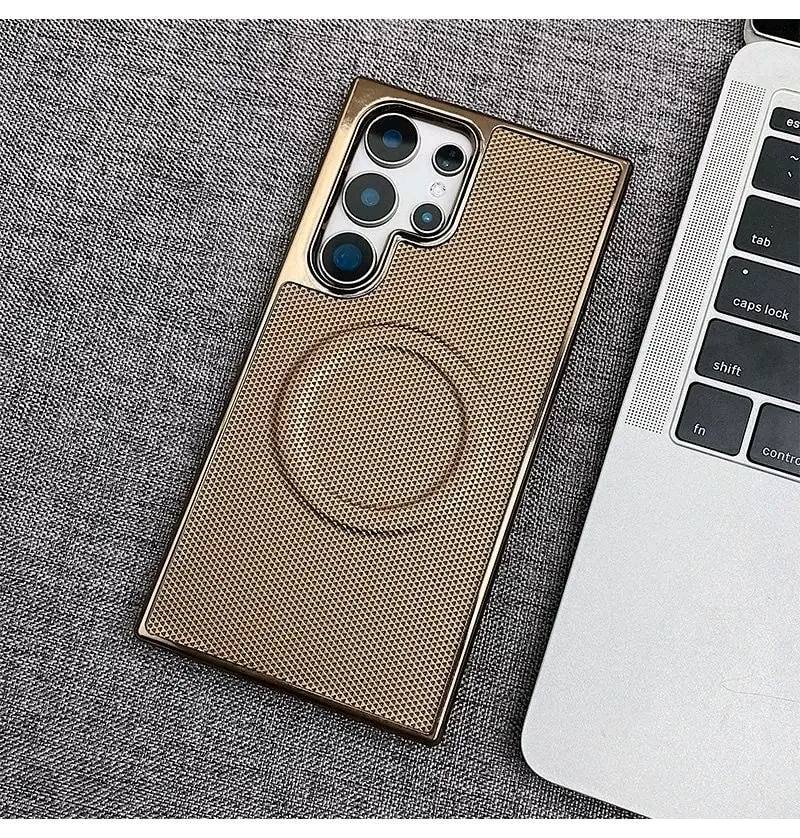 Luxury Electroplating PU Leather Magnetic Shockproof Back Cover