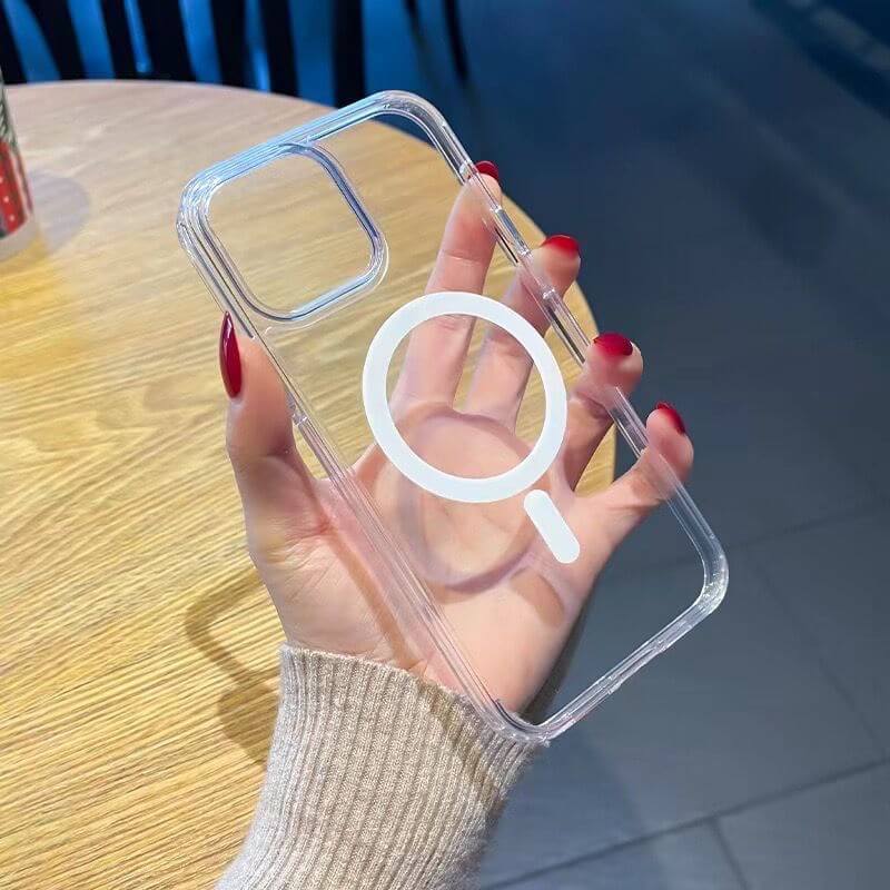 Side Soft Crystal Clear Ultra Slim HD Mag Safe Case for iPhone