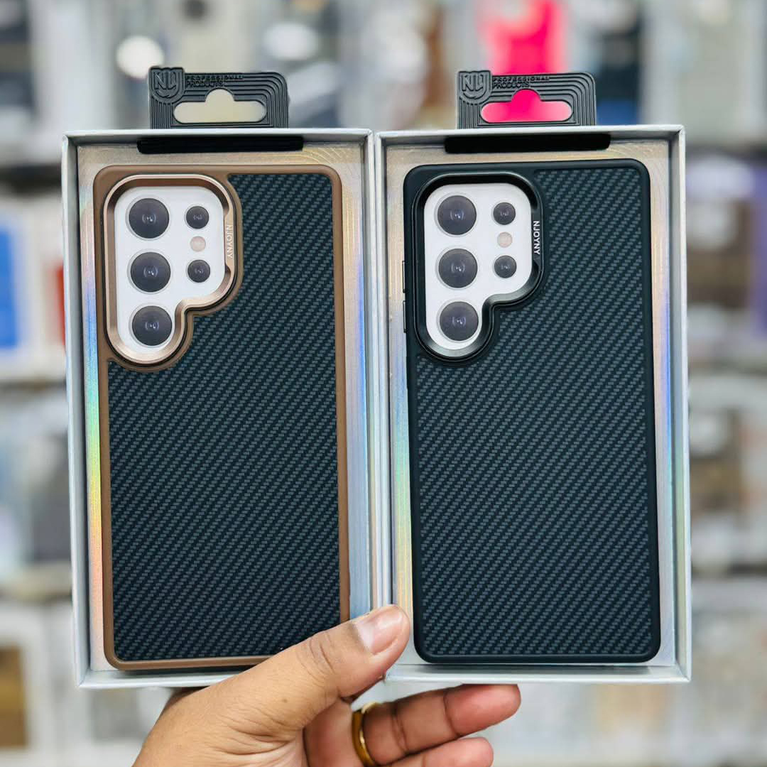 NJOYNY Premium Rubber Carbon Bumper MagSafe Case