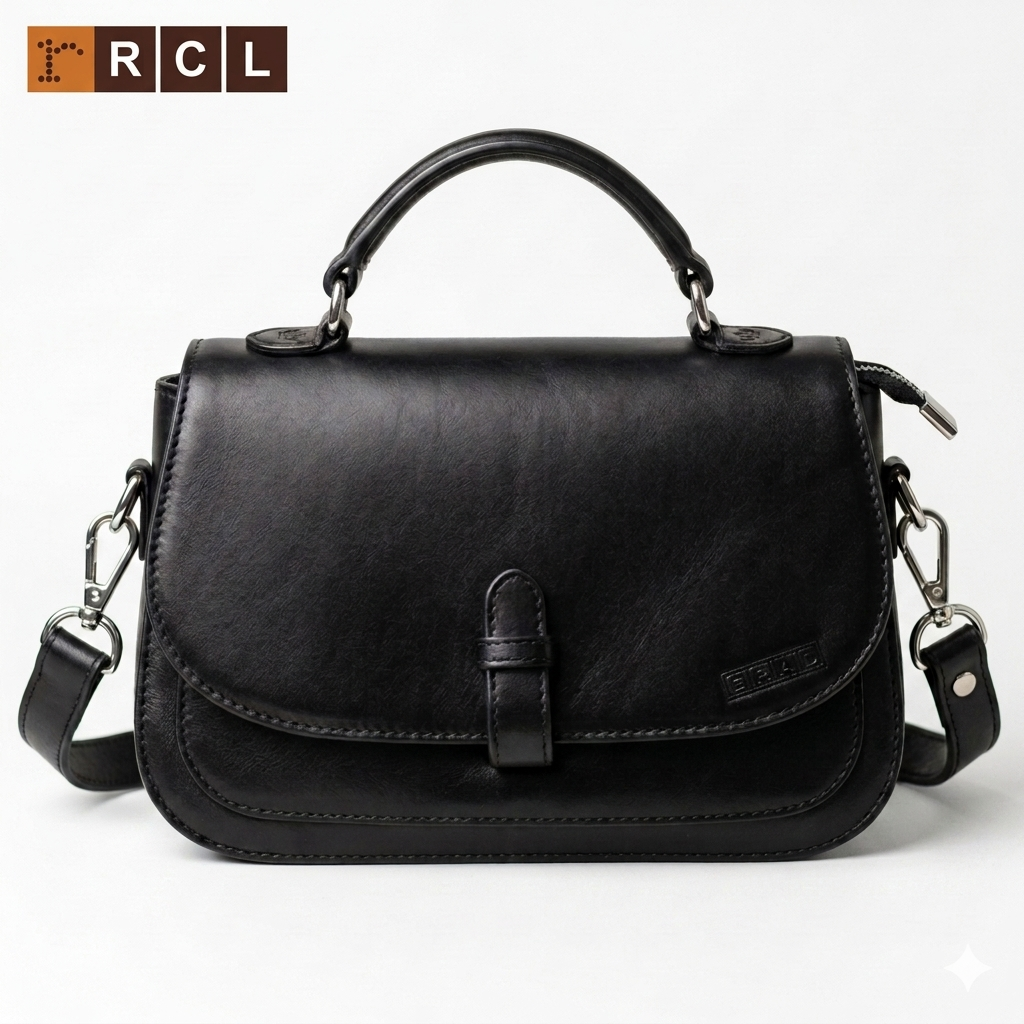 RCL Bella Curve Ladies Satchel( RCL LBG 309, Black)